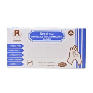 دستکش وینیل رویال مد مدل 01l سایز لارج بسته 100 عددی